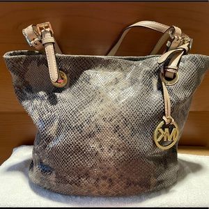 MK snake print leather